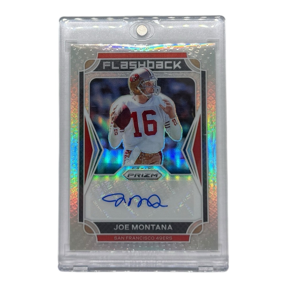 2021 Panini Prizm Joe Montana Flashback Silver Auto FA-JM HOF 49ers‎ 96/99